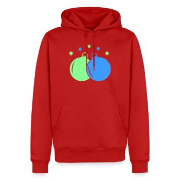 Neon-Weihnachtskugeln Duo - Männer Premium Bio Hoodie - Rot - Vorne - Nico (187cm)