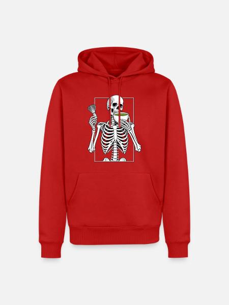 Matcharitual mit Skelett - Männer Premium Bio Hoodie - Rot