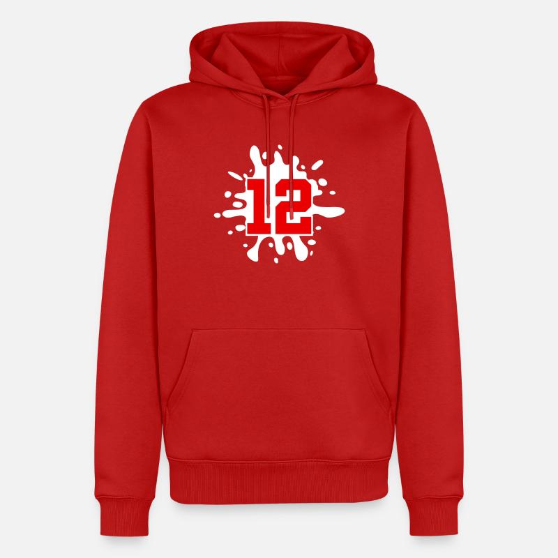 12 Nombre d’objets blob - Sweat à capuche Premium bio Homme - rouge