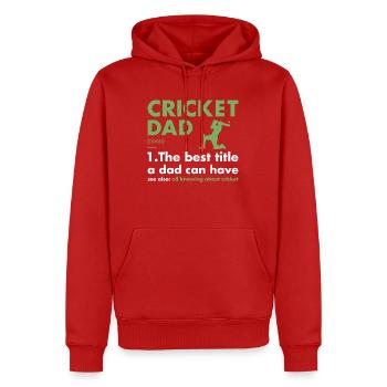 Sport Dad Definition Cricket - Männer Premium Bio Hoodie - Rot - Vorne - Nico (187cm)