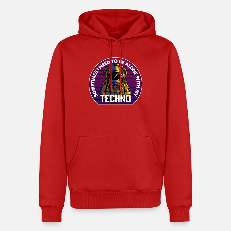 Techno Astronaut Circle Abzeichen - Männer Premium Bio Hoodie - Rot