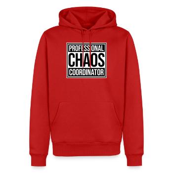 Chaos Coordinator Lustig Titel Eltern Lehrer Logo - Männer Premium Bio Hoodie - Rot - Vorne - Nico (187cm)
