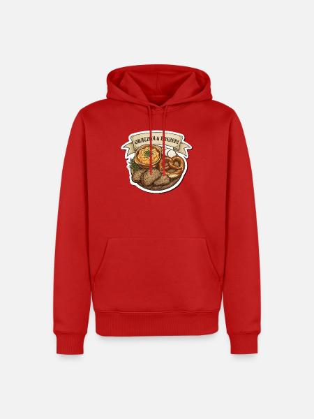 Obazda & Brezen Snackplatte - Männer Premium Bio Hoodie - Rot
