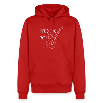 Rock Musik Rock and Roll - Sweat à capuche Premium bio Homme - rouge - Devant - Nico (187cm)