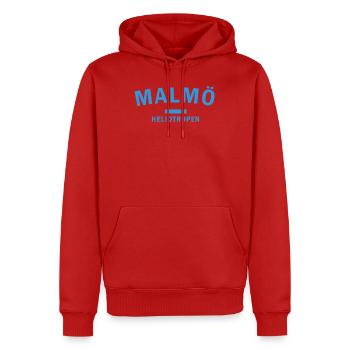Wachsendes Malmö Heliotrop Design - Männer Premium Bio Hoodie - Rot - Vorne - Nico (187cm)