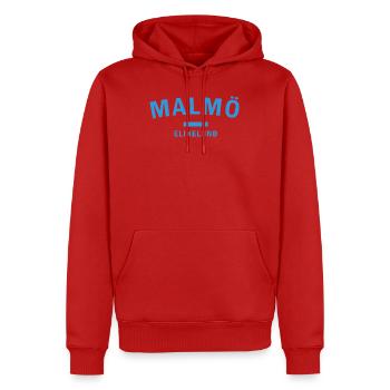 Vardagshjärta Malmö ElineLund Design - Männer Premium Bio Hoodie - Rot - Vorne - Nico (187cm)