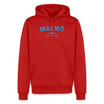 Silhouette côtière de la ligne d’horizon de Malmö - Sweat à capuche Premium bio Homme - rouge - Devant - Nico (187cm)