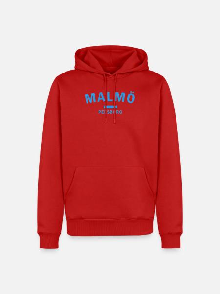 Malmö City skyline in pastel colours - Men’s Premium Organic Hoodie - red