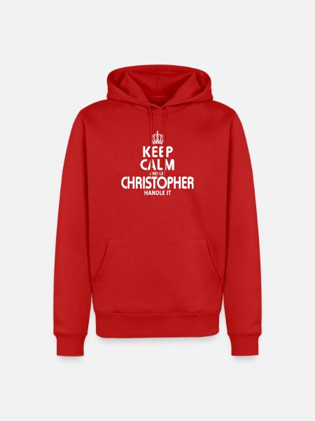 CHRISTOPHER: Regel das. - Männer Premium Bio Hoodie - Rot