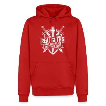 Römer vs. Goths: Echter Style - Männer Premium Bio Hoodie - Rot - Vorne - Nico (187cm)