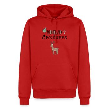 Deer forest forest dwellers nature home wood - Men’s Premium Organic Hoodie - red - Front - Nico (187cm)