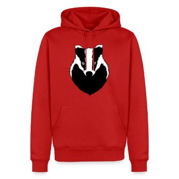 Blaireau - Sweat à capuche Premium bio Homme - rouge - Devant - Nico (187cm)