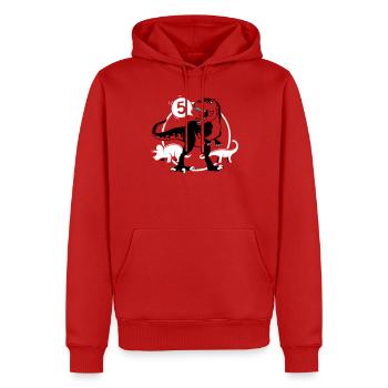 Dinosaurier 5 Jahre T-Shirt - Männer Premium Bio Hoodie - Rot - Vorne - Nico (187cm)