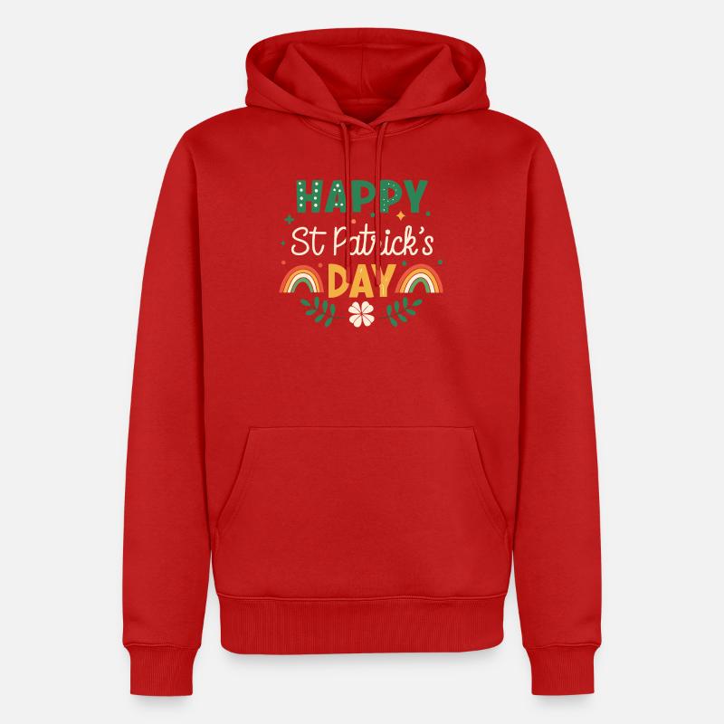 Joyeux Saint Patrick Arc-en-Ciel - Sweat à capuche Premium bio Homme - rouge
