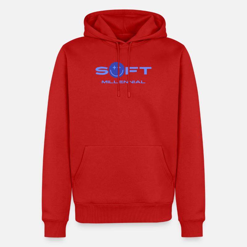 Soft Millennial Logo - Sweat à capuche Premium bio Homme - rouge