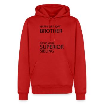 Alles Gute zum Geburtstag Bruder Geschwister Liebe - Männer Premium Bio Hoodie - Rot - Vorne - Nico (187cm)