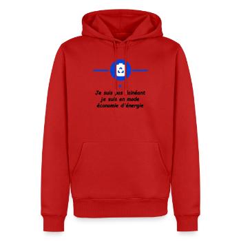 Mode économie d'énergie - Sweat à capuche Premium bio Homme - rouge - Devant - Nico (187cm)