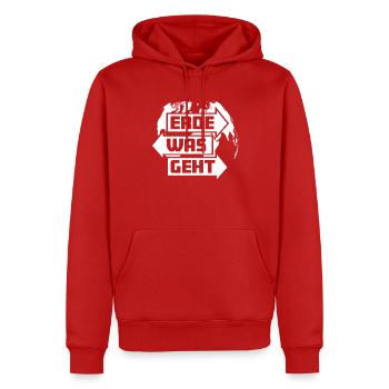 Erde was geht Klimaschutz Umweltschutz Greta Cool - Männer Premium Bio Hoodie - Rot - Vorne - Nico (187cm)