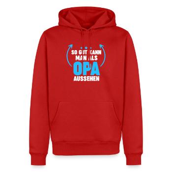 Opa Großvater Großväter Geschenk - Männer Premium Bio Hoodie - Rot - Vorne - Nico (187cm)