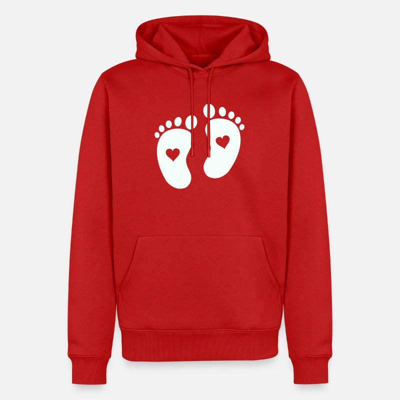 Pieds de bébé - Sweat à capuche Premium bio Homme - rouge