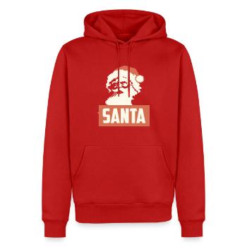 RETRO SANTA CHRISTMAS - Sweat à capuche Premium bio Homme - rouge - Devant - Nico (187cm)