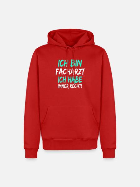 Facharzt - Männer Premium Bio Hoodie - Rot