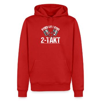 Fridays for 2 Takt Moped Motor Zweitakt Roller Tun - Männer Premium Bio Hoodie - Rot - Vorne - Nico (187cm)
