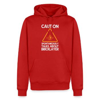 Maurer Konstruktion Job Geschenkidee - Männer Premium Bio Hoodie - Rot - Vorne - Nico (187cm)