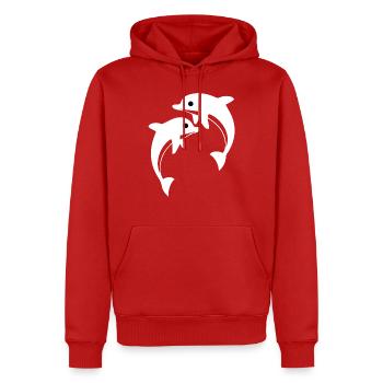 Dolphin dolphins - Men’s Premium Organic Hoodie - red - Front - Nico (187cm)