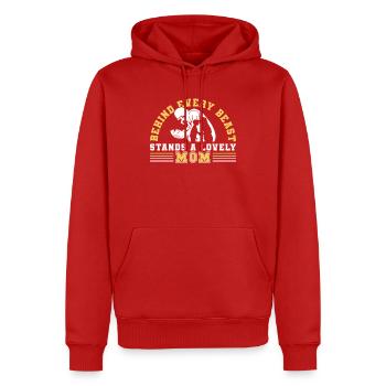 Le football américain derrière tout le monde - Sweat à capuche Premium bio Homme - rouge - Devant - Nico (187cm)