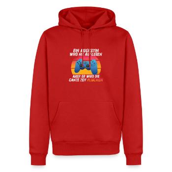 Ein augustin wird nie aufgeben - Männer Premium Bio Hoodie - Rot - Vorne - Nico (187cm)