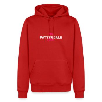 Patterdale mom - Men’s Premium Organic Hoodie - red - Front - Nico (187cm)