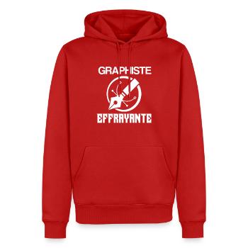 Tshirt femme Graphiste effrayante - Sweat à capuche Premium bio Homme - rouge - Devant - Nico (187cm)
