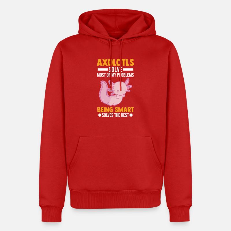 Axolotl Cadeau Queue Lurch - Sweat à capuche Premium bio Homme - rouge