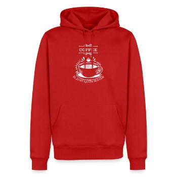 Le café n’est que de l’eau gothique - Sweat à capuche Premium bio Homme - rouge - Devant - Nico (187cm)