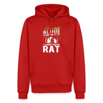 Rat Propriétaire de rat domestique - Sweat à capuche Premium bio Homme - rouge - Devant - Nico (187cm)