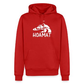 Alpenherz HOAMAT Berg Herz Outdoor Trekking Wander - Männer Premium Bio Hoodie - Rot - Vorne - Nico (187cm)