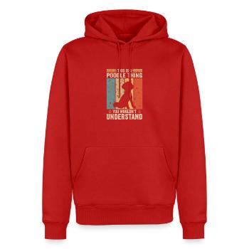 This is a Poodle thing - Männer Premium Bio Hoodie - Rot - Vorne - Nico (187cm)