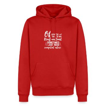 Of course I speak with my Newfoundland dog - Männer Premium Bio Hoodie - Rot - Vorne - Nico (187cm)