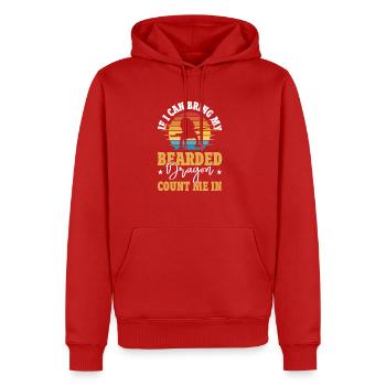 Dragon barbu - Sweat à capuche Premium bio Homme - rouge - Devant - Nico (187cm)
