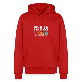 Lapphund finlandais écouter le mot - Sweat à capuche Premium bio Homme - rouge - Devant - Nico (187cm)