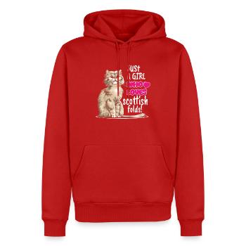 Scottish Fold Cat - Men’s Premium Organic Hoodie - red - Front - Nico (187cm)