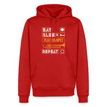 Coole Trompetenkunst Silhouette Lustiger Messing Slogan - Männer Premium Bio Hoodie - Rot - Vorne - Nico (187cm)