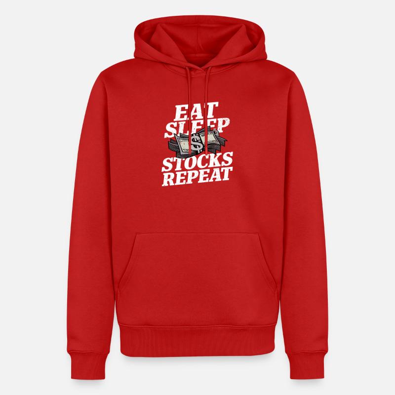 Manger, dormir, stocker, répéter - Sweat à capuche Premium bio Homme - rouge
