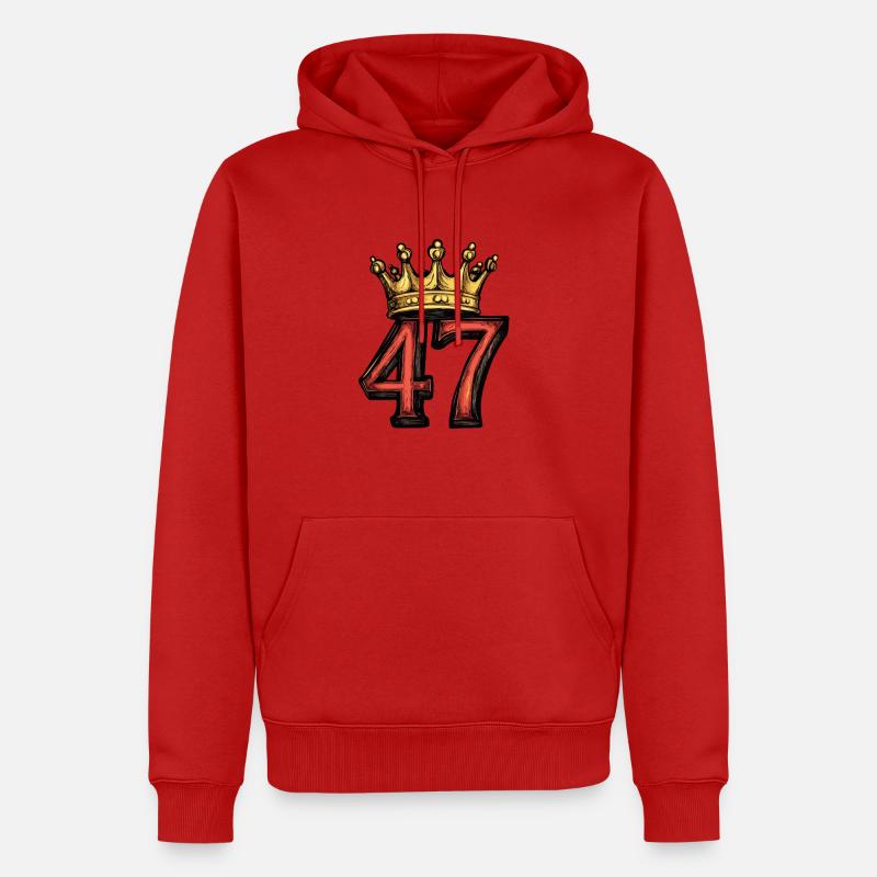 Couronne à 47 chiffres - Sweat à capuche Premium bio Homme - rouge