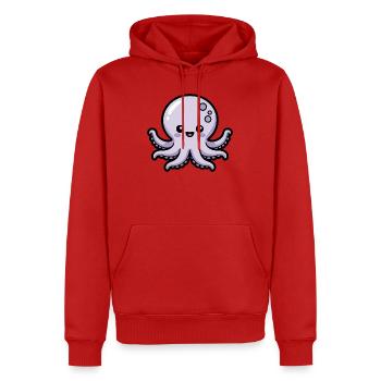 Niedlicher Cartoon-Oktopus - Männer Premium Bio Hoodie - Rot - Vorne - Nico (187cm)