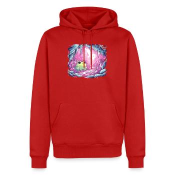 Frosch im pinken Kristallkessel - Männer Premium Bio Hoodie - Rot - Vorne - Nico (187cm)