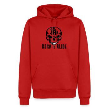 Né pour planer - Sweat à capuche Premium bio Homme - rouge - Devant - Nico (187cm)