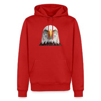 Eagle Portrait Bold Head Artwork - Men’s Premium Organic Hoodie - red - Front - Nico (187cm)