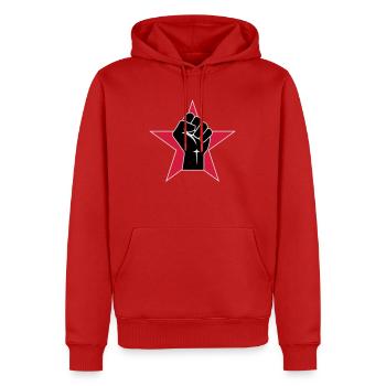 Raised Fist Logo 2 (Vector) - Sweat à capuche Premium bio Homme - rouge - Devant - Nico (187cm)